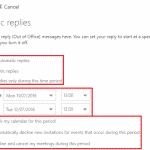 Enabling automatic replies in Office 365